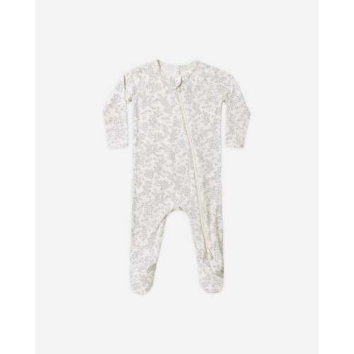 Bamboo Zip Footie Cloud Floral – Quincy Mae