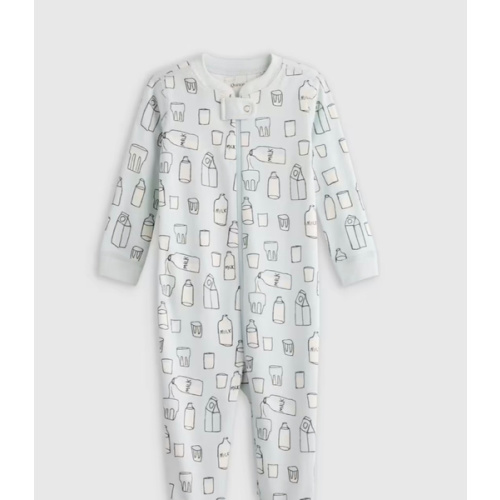 100% Organic Cotton Footie Pajama in Milk