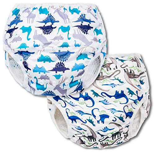 Joyo roy Reusable Swim Diapers 2pcs One Size Adjustable Baby Swim Diapers Size 1 Soft Toddler & Infant Reusable Water Diaper Pool & Beach Baby Essentials Washable Swimming Diapers for Swimming Lessons