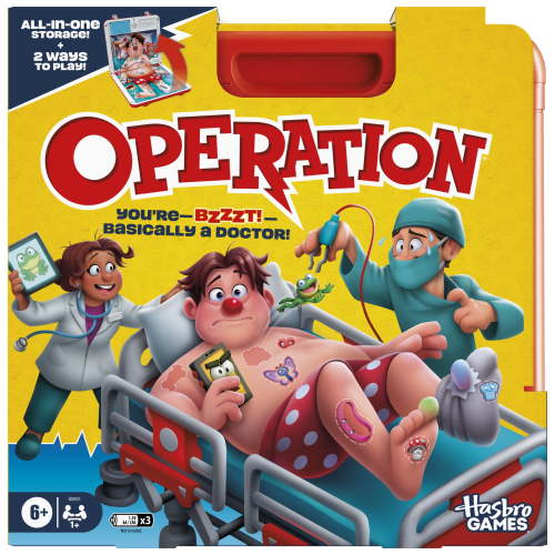 Free Shipping! Operation Electronic Board Game with Carrying Case, 2 Ways to Play, Ages 6+