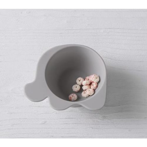 Gray Elephant Suction Silicone Bowl