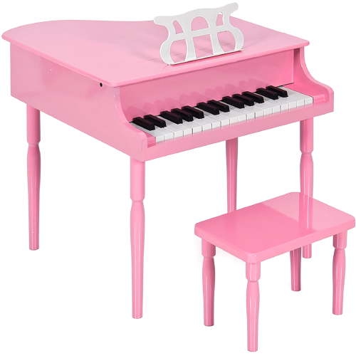 Best Choice Products Kids Classic 30-Key Mini Piano w/ Lid, Bench, Folding Music Rack, Song Book, Stickers - Pink