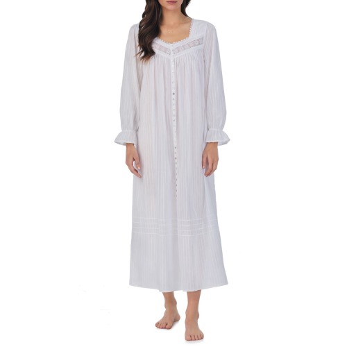 Long Sleeve Cotton Dobby Nightgown