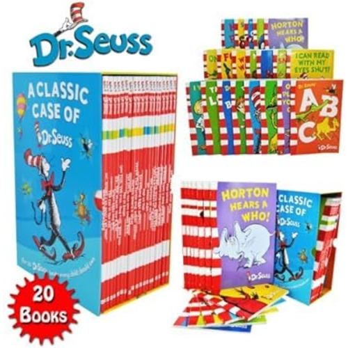 Dr Seuss Classic 20 Books Gift Set (Kids Wonderful World Read at Home Collection) Titles include - The Cat in the Hat, Green Eggs and Ham, Oh The Places you'll Go, One Fish Two Fish Red Fish