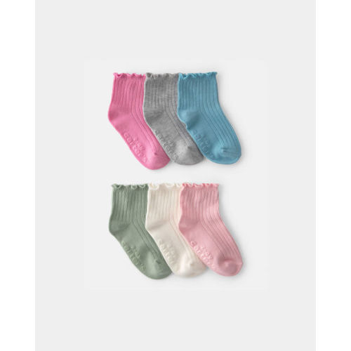 Toddler Girl 6-Pack Lettuce Edge Ankle Socks | Carter's