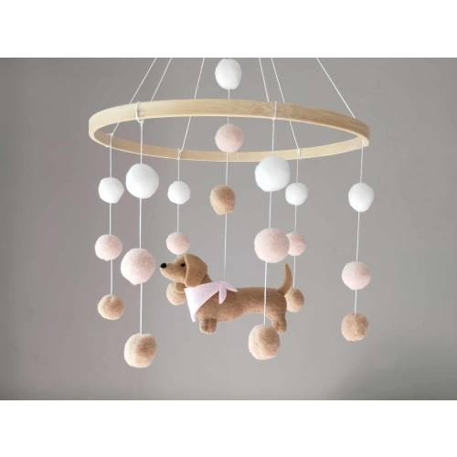 Dachshund baby mobile, Dog mobile nursery,Dachshund cot mobile, Baby mobile girl, Puppy cot mobile, Dachshund Nursery Decor, Baby gift