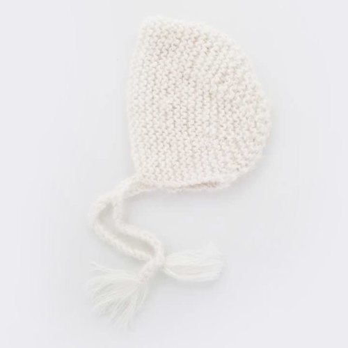 Newborn White Angora Knit Bonnet Infant - Huggalugs