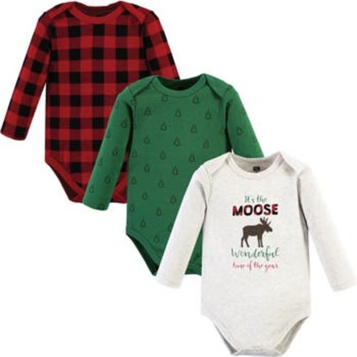Essential Long-Sleeve Cotton Bodysuit Triple Set