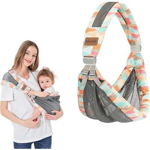 Adjustable One Shoulder Baby Carrier for Infant, Lightweight Breathable Mesh Baby Hip Carrier Portable Baby Carrier Sling for Newborn to Toddler Girl and Boy 6-40 lbs (Orange)