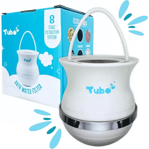 Tubo Bath Filter 2.0 - The Original 8 Stage Bath Water Filter for Tub Faucet - Removes 99% of Chlorine and Contaminants - BPA-Free - Supports Healthy Skin & Hair - Easy Installation