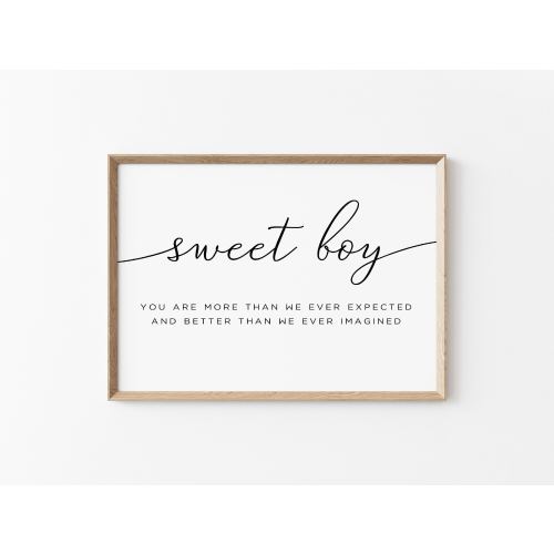 Boy Nursery Wall Art, Minimalist Nursery Decor, Sweet Boy Nursery Decor, Baby Shower Gift, Newborn Wall Art, New Mom Gift, Boy Room UNFRAMED