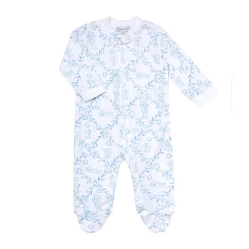 Bears Trellace Zipper Footie - Blue