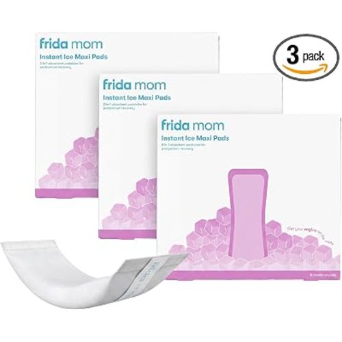 Frida Mom 2-in-1 Postpartum Pads, Absorbent Perineal Ice Maxi Pads, Instant Cold Therapy Packs and Maternity Pad in One (Pack of 3)