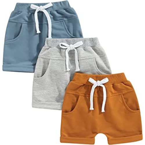 Baby Boys' Toddler 3-Pack Pull-on Jogger Shorts Classic Fit Elastic Waist Shorts Kids Multipacks Pants