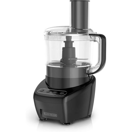 BLACK+DECKER 3-in-1 Easy Assembly 8-Cup Food Processor, Stainless Steel S-Blade, Easy-Clean, Touchpad Controls Black