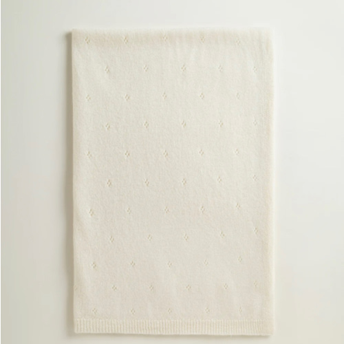Pointelle Cashmere Baby Blanket