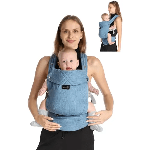 GROWNSY Baby Carrier Newborn to Toddler, Lightweight Ergonomic 7-44 lbs Newborn Carrier with Head Support, Easy to Wear Hands Free Infant Carrier for 0-36 Months, Blue