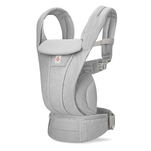 Ergobaby Omni Deluxe Baby Carrier for Newborn to Toddlers 0-48 Months (7-45 lbs) - 4-Position Breathable Mesh Baby Carrier with Ergonomic Support, Storage Pockets, and Sun Hood - Pearl Grey