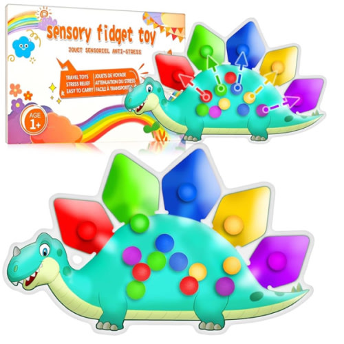 Valentine Day Gift for Toddler Boys Dinosaur Color Sorting Sensory Toy Roadtrip Travel Essenstial Dementia Fine Motor Autism Fidget Preschool Classroom Activities for Kid Easter Basket Stuffer