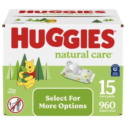 Huggies Natural Care Sensitive Baby Wipes, Unscented, 15 Pack, 960 Total Ct(Select for More Options)