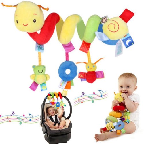 Pixnor Multifunctional Funny Pram Hanging With Spiral Toy Car Seat Toy Ringing Bell for Baby