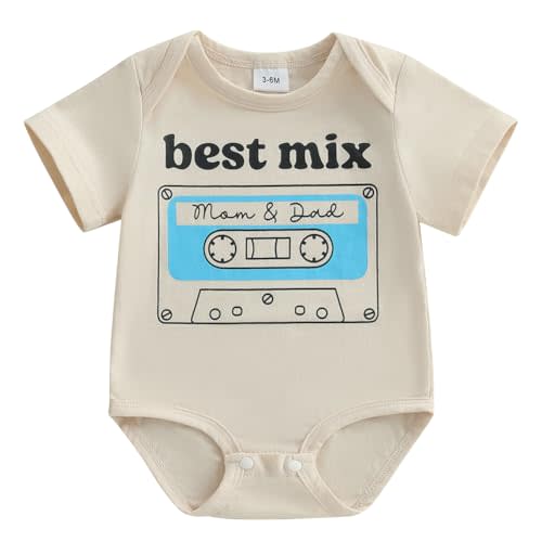 Canis Infant Newborn Baby Boys Girls Funny Letters Bodysuit Short Sleeve Neutral Baby Announcement Romper