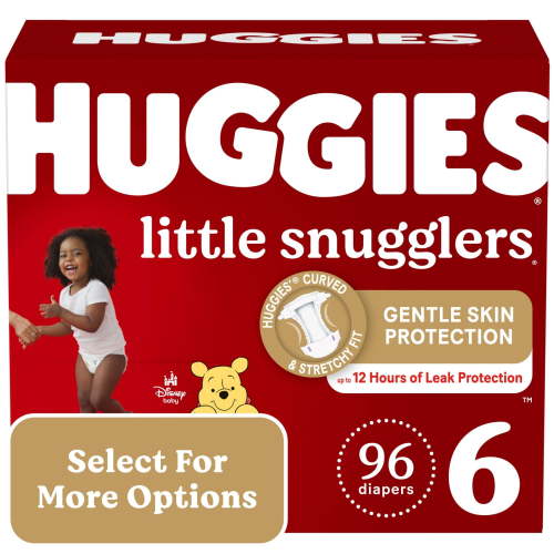 Huggies Little Snugglers Baby Diapers, Size 6 (35+ lbs), 96 Ct (Select for More)