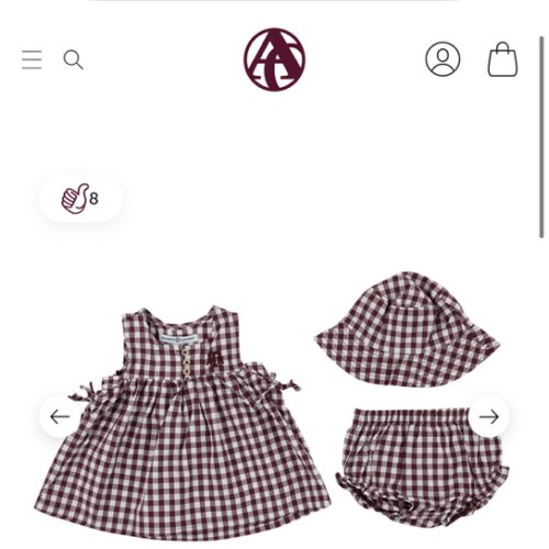 Collegiate Outfitters Infant Girls Plaid Set - Maroon
