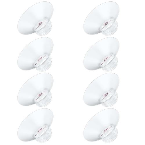 8PC Flange Insert 15/17/19/21mm Compatible with Momcozy M5/M6//M9 Wearable Breast Pump Replacement, BPA Free Silicone M5/M6/M9 Flange Inserts Same Suction as OEM(8PC-4Size)