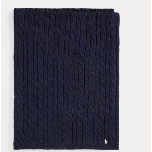 Cable-Knit Cotton Baby Blanket