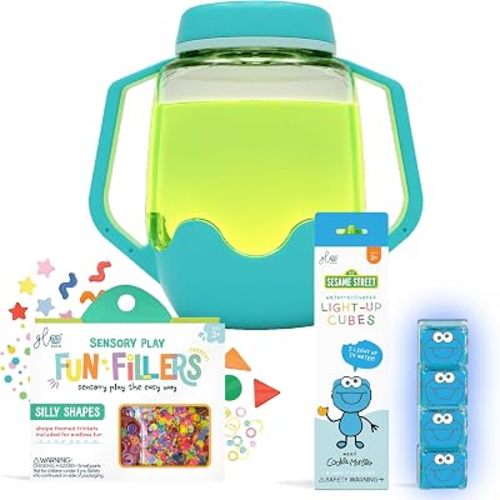 Glo Pals Play Pack Bundle, Jar, Light Up Cubes & Fillers, Cookie Monster