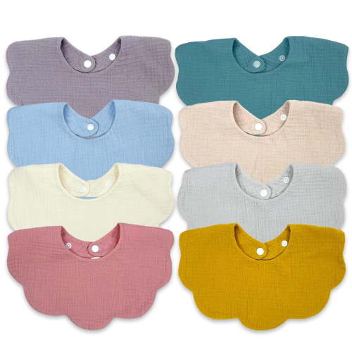 Baby Bibs for Girls Boys 8 Pack Muslin Bibs Drool Bibs Super Absorbent 100% 4-Layer Muslin Cotton Muslin Baby Bibs for Infant Toddler Teething Drooling Bibs Baby Essentials