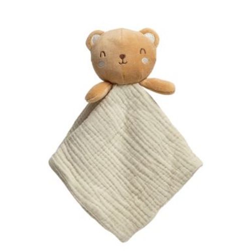 Pearhead Organic Cotton Bear Snuggle Blanket - Beige