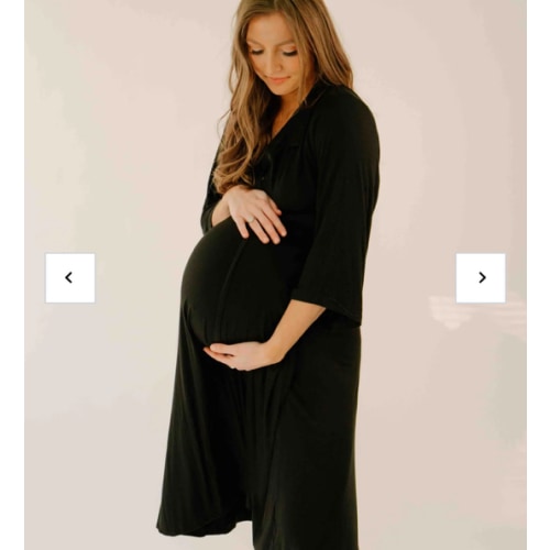 Lila Labor & Postpartum Gown in Black