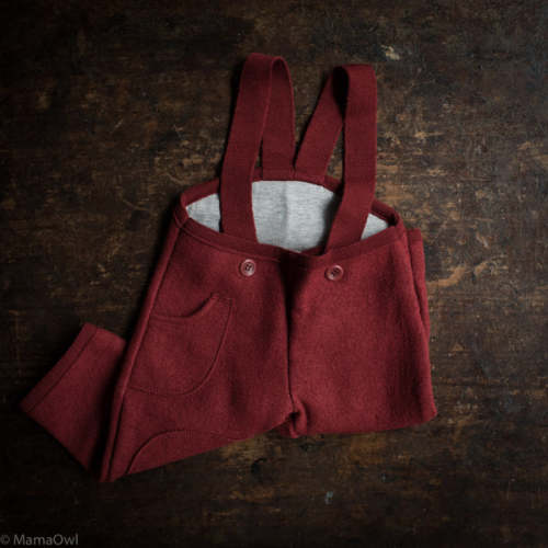 Baby & Kids Boiled Merino Wool Pocket Dungarees - Bordeaux

       – MamaOwl