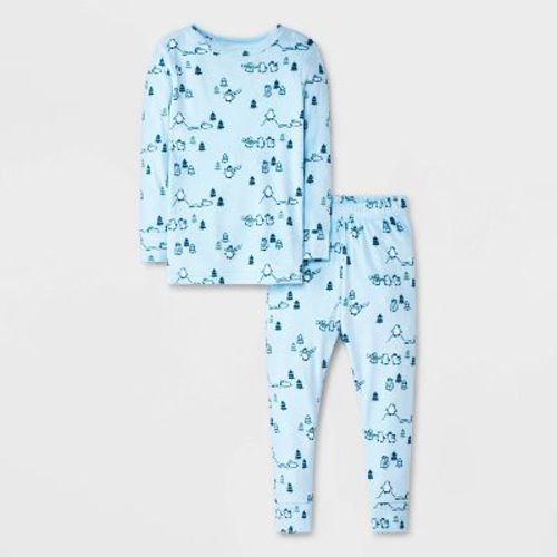 Toddler Boys' 2pc Penguins Snuggly Soft Pajama Set - Cat & Jack™ Blue