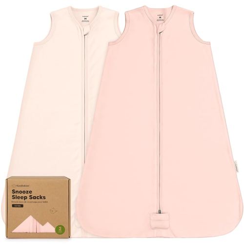 2-Pack Baby Sleep Sacks, Zipper Wearable Blanket - 0.5TOG Organic Cotton,Lightweight,Soft Cozy Toddler Sleeping Sack 6-12 months, Easy to Wear Large Newborn Transition Swaddles Sleepsacks (Mist Rose)