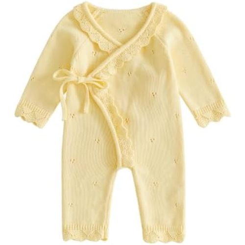 Kupretty Newborn Girl Outfit Baby Sweater Knit Romper Jumpsuit