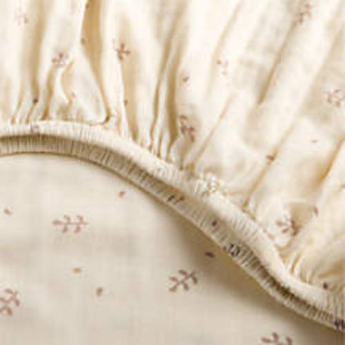 Supersoft Pampas Ivory 100% Organic Cotton Gauze Baby Crib Fitted Sheet