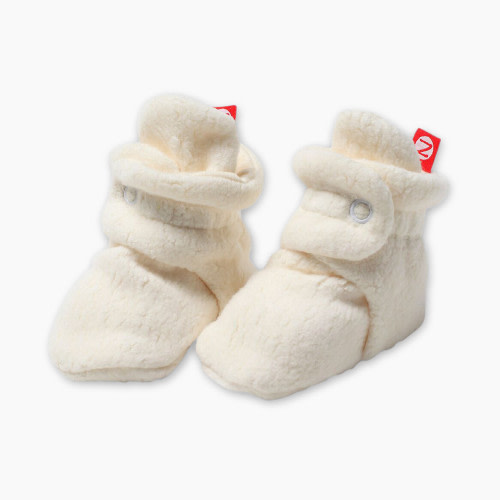 Zutano Cozie Fleece Baby Booties - Cream, 6-12 Months