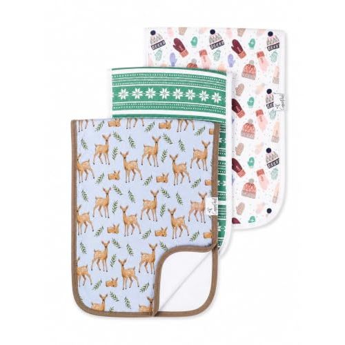 Copper Pearl Baby Burp Cloth Large 21''x10'' Size Premium Absorbent Triple Layer 3-Pack Gift Set Doe