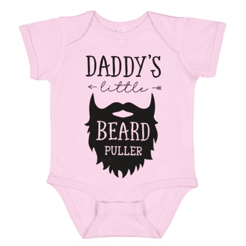 Daddy’s Little Beard Puller Funny Baby Bodysuit, Cute Infant Onesie, Humor Baby Shower Gift for Boys or Girls