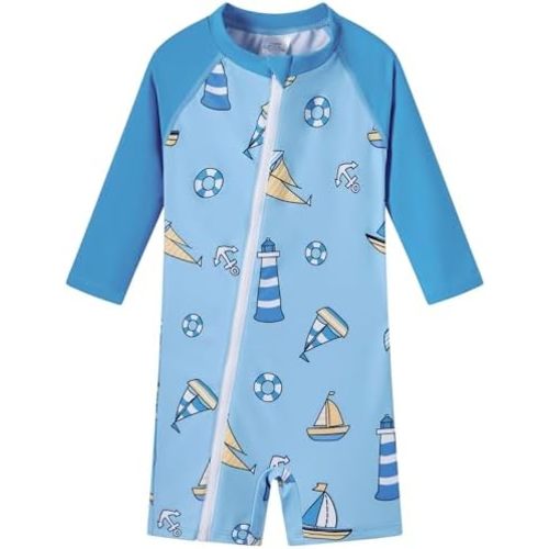 UMELOK Baby Boys' Swimsuit Full Zip UPF 50+ Sun Protection Swimwear