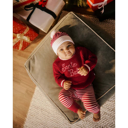 Candy Cane Stripe Sweater Beanie Hat