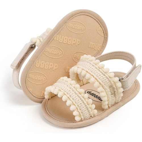 Baby Boys Girls Sandals Soft Sole Summer Infant Wedding Dress Flat Shoes Beach Sandal Newborn Crib Shoes First Walkers