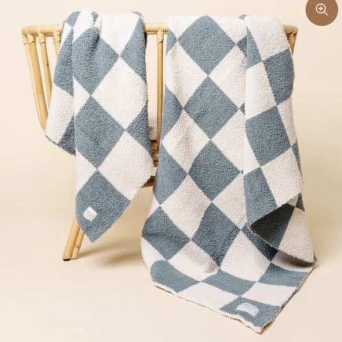 Chenille Blanket - Ocean Check - Small & Large
