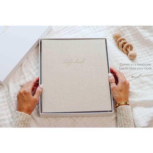 Linen Baby Memory Book: Sand