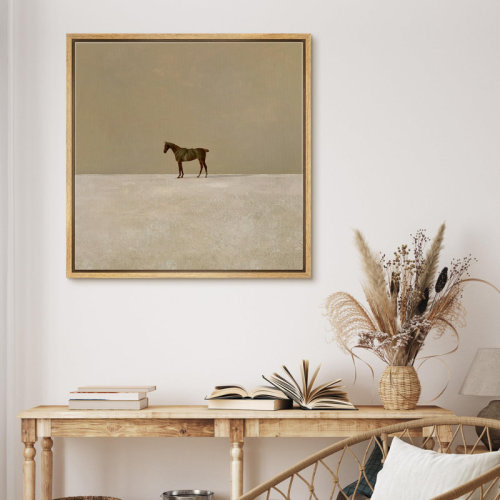 wall26 Lone Horse In Vast Framed On Canvas Print & Reviews | Wayfair