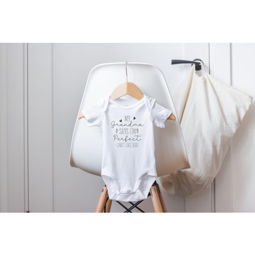 My Grandma Says I'm Perfect Onesie®, Grandma Baby Onesies®, Grandma Pregnancy Announcement