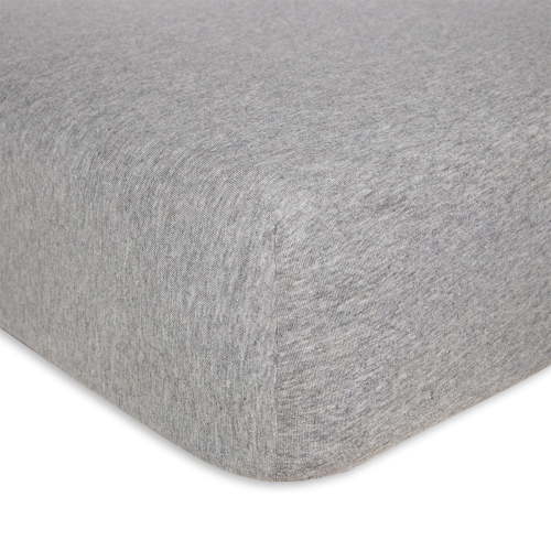 Burt's Bees Baby 100% Organic Cotton Solid Fitted Unisex Crib Sheets, Heather Grey, 1-Pack